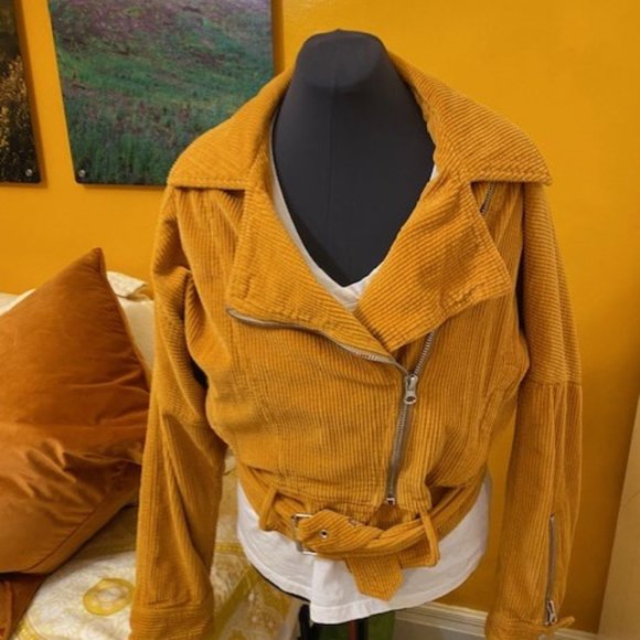 Free People Orange Bomber Jacket - Picture 2 of 6